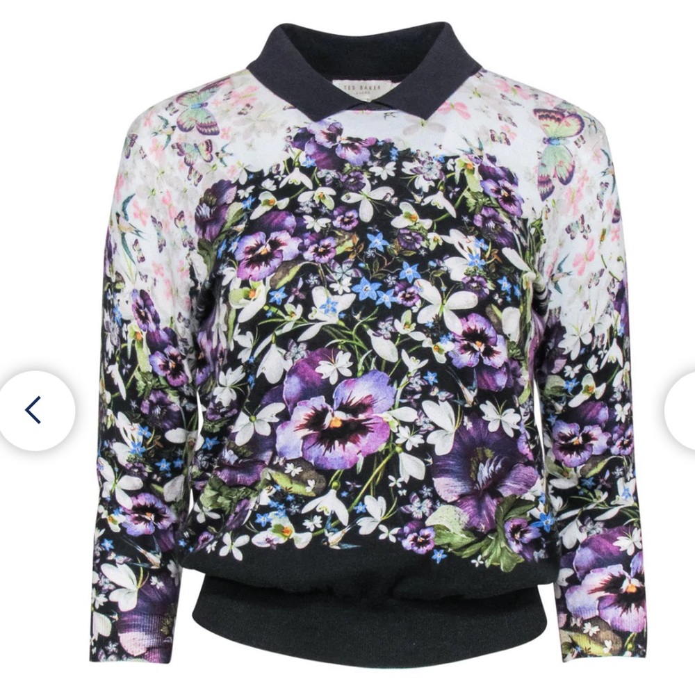 Ted Baker Navy Floral Sweater